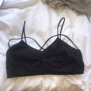 Cross Black Bralette